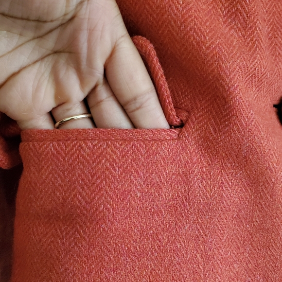 J CREW | Wool Herringbone Preppy Orange Bella Blazer Jacket (Size 4) - Picture 6 of 12
